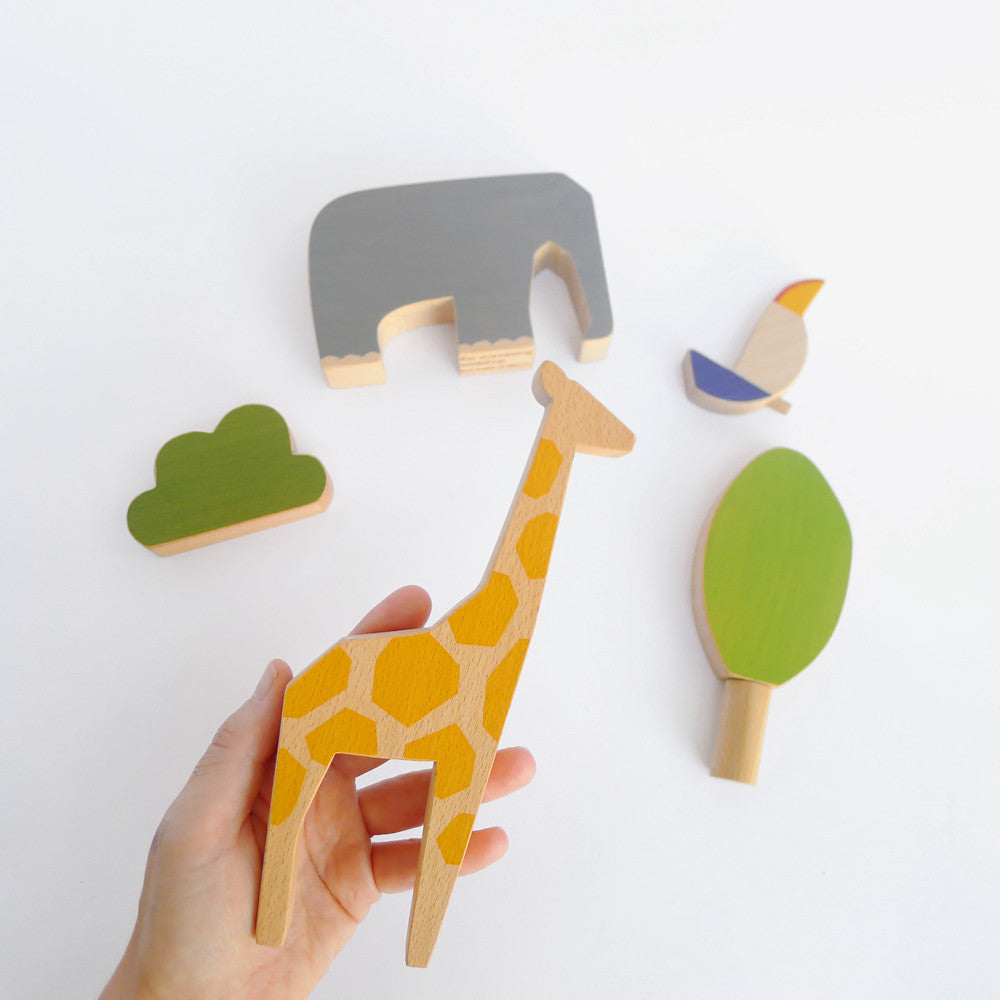 Wooden animal toy sale set